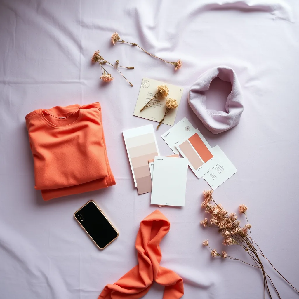 A grid of folded garments in the palette
